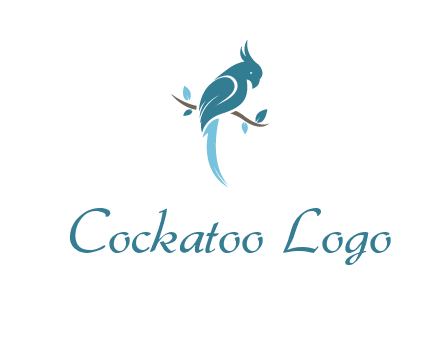 fancy parrot sitting on branch pet logo icon