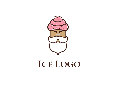 old bearded man with an ice cream turban