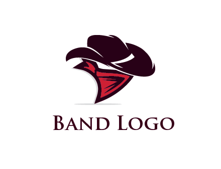 wild west logo with cowboy hat and bandanna