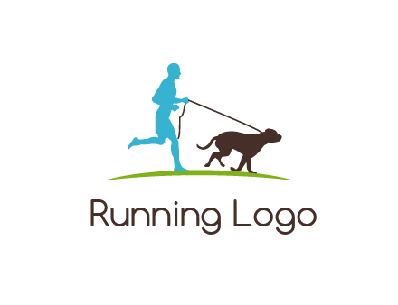 fitness logo of a jogger with dog