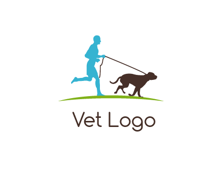 fitness logo of a jogger with dog