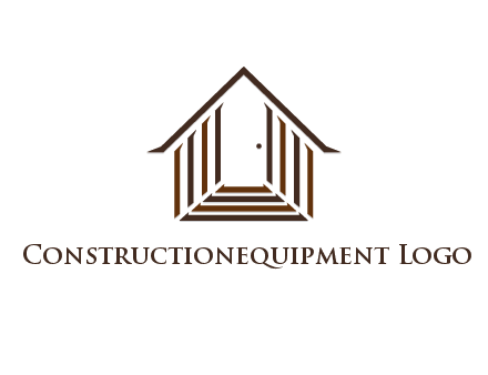 house construction logo with mandela effect on the stairs leading to a door