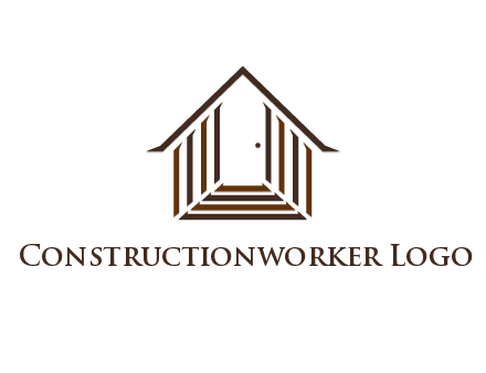 house construction logo with mandela effect on the stairs leading to a door