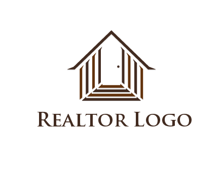 house construction logo with mandela effect on the stairs leading to a door