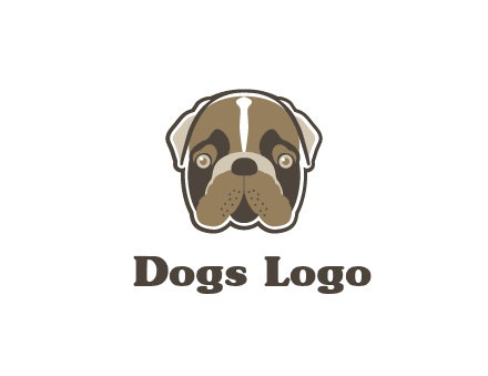 pet shop or veterinary clinic logo with the face of a bulldog