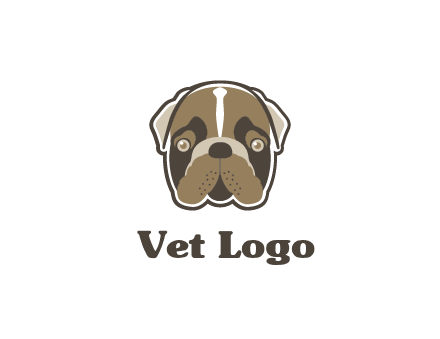 pet shop or veterinary clinic logo with the face of a bulldog