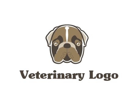 pet shop or veterinary clinic logo with the face of a bulldog