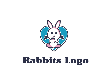 rabbit inside a heart logo