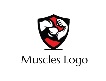 bicep of a bodybuilder in a fitness logo