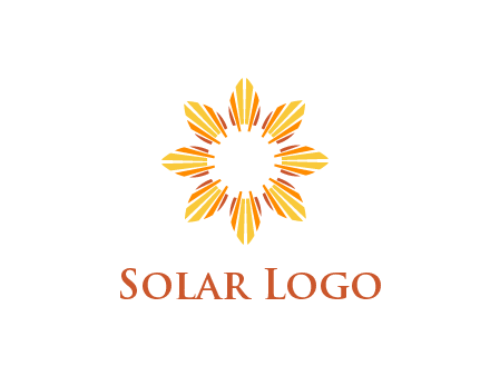 flower pattern or shining sun engineering logo