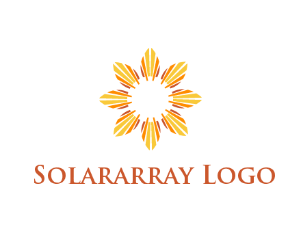 flower pattern or shining sun engineering logo