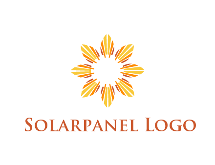 flower pattern or shining sun engineering logo