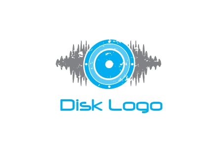 sound waves behind speaker logo