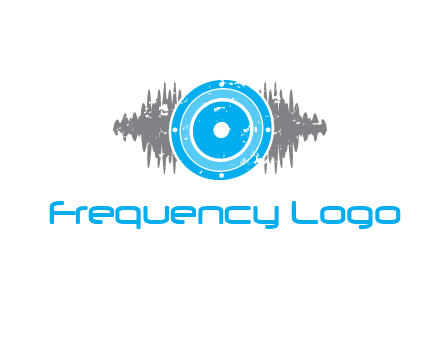 sound waves behind speaker logo