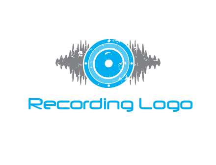 sound waves behind speaker logo