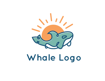 whale in front of sun icon