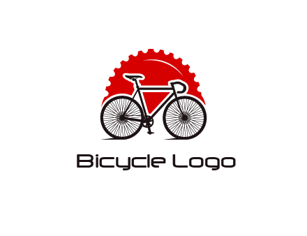 bicycle with a gear background logo