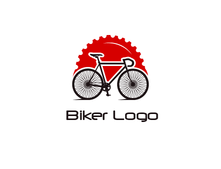 bicycle with a gear background logo