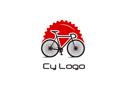 bicycle with a gear background logo