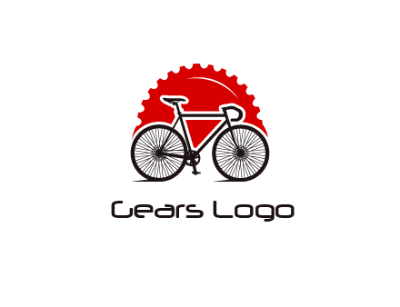 bicycle with a gear background logo