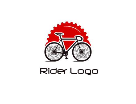 bicycle with a gear background logo