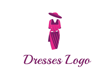 vintage dress with hat logo