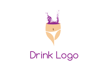 girl in bikini and wine splash vector