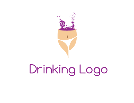 girl in bikini and wine splash vector