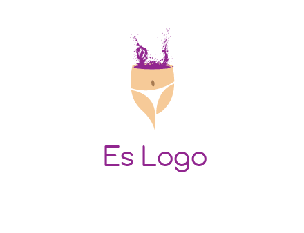 girl in bikini and wine splash vector