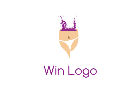 girl in bikini and wine splash vector