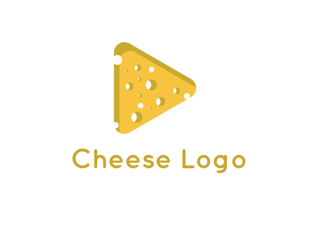 two rounded triangles of cheese forming a logo