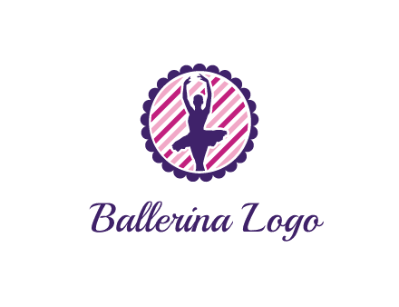 ballerina in 5th ballet position circular logo