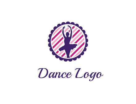 ballerina in 5th ballet position circular logo