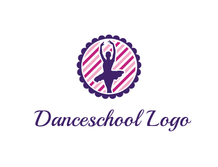 ballerina in 5th ballet position circular logo