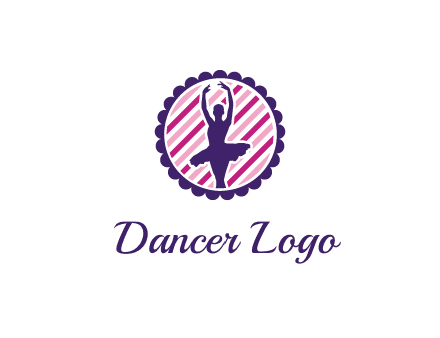 ballerina in 5th ballet position circular logo