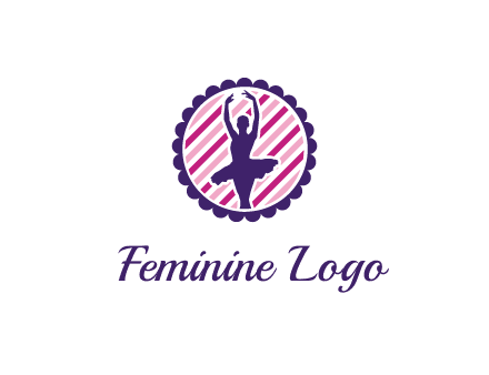 ballerina in 5th ballet position circular logo