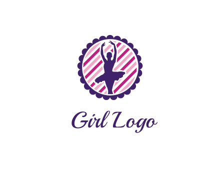 ballerina in 5th ballet position circular logo