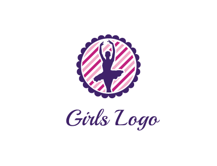 ballerina in 5th ballet position circular logo