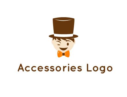 winking character with bow tie and top hat