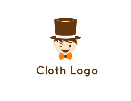 winking character with bow tie and top hat