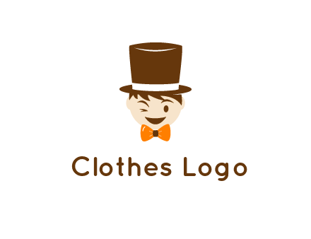 winking character with bow tie and top hat