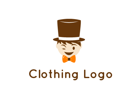 winking character with bow tie and top hat