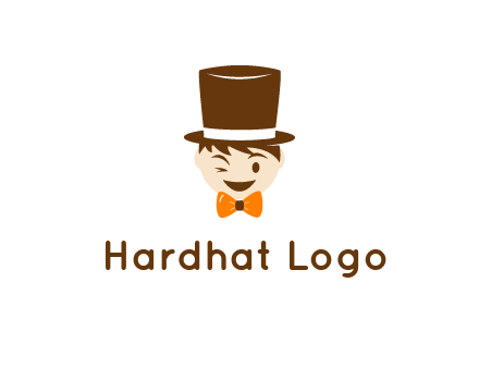 winking character with bow tie and top hat