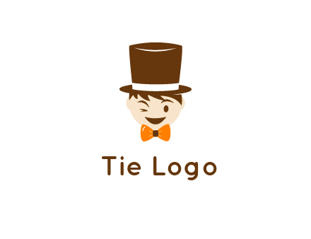 winking character with bow tie and top hat