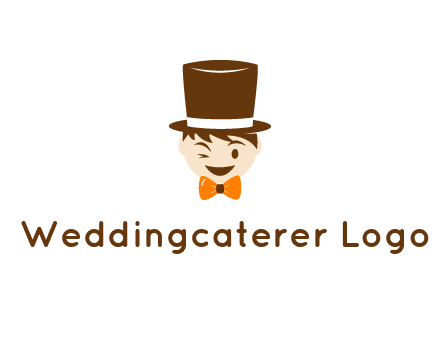 winking character with bow tie and top hat