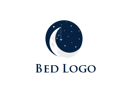 moon and stars at night logo