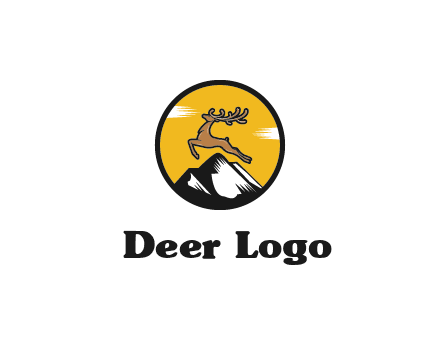 reindeer jumping over mountains logo