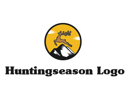 reindeer jumping over mountains logo