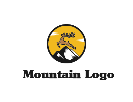 reindeer jumping over mountains logo