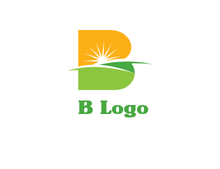 landscape inside in letter B logo